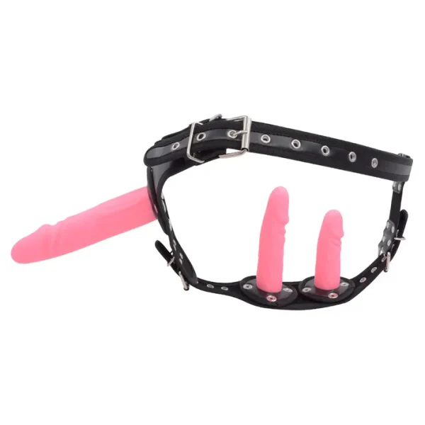 Triple Strap On Dildo - Premium Vegan Leather