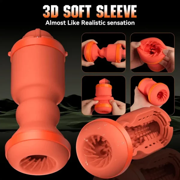 Vibrant Orange - Long Distance Bluetooth Male Masturbator