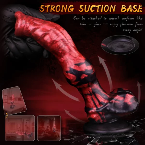 Demon Dog - Red Giant Knot Dildo 8.3 Inches