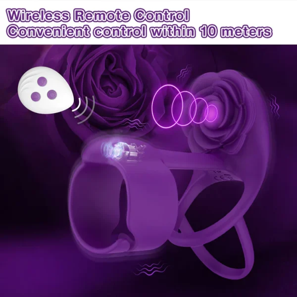 Lavende - Rose Double Penis Ring