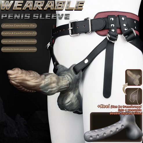 Monster Dog - Harness Penis Sleeve With Keel