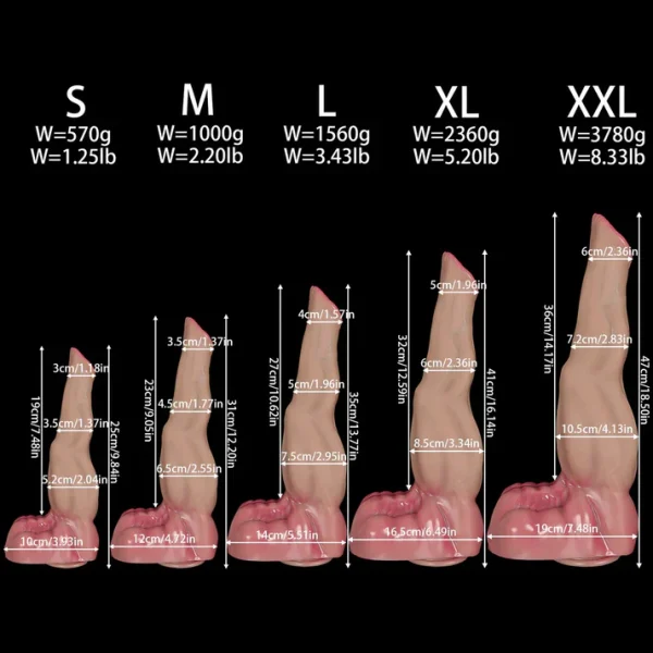 2 Foot Dildo - Girthy and Large Design 5 Sizes