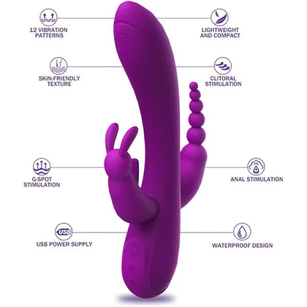 Bad Bunny - Classic Vibrator With Anal Beads