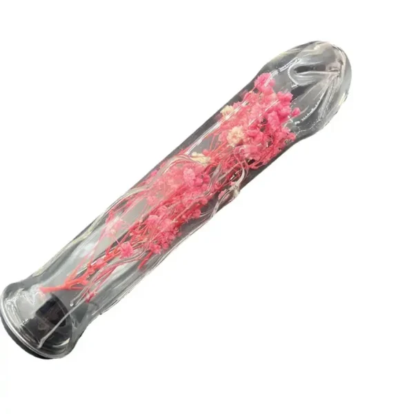 Crystal Clear Eternal Floral Glass Dildo
