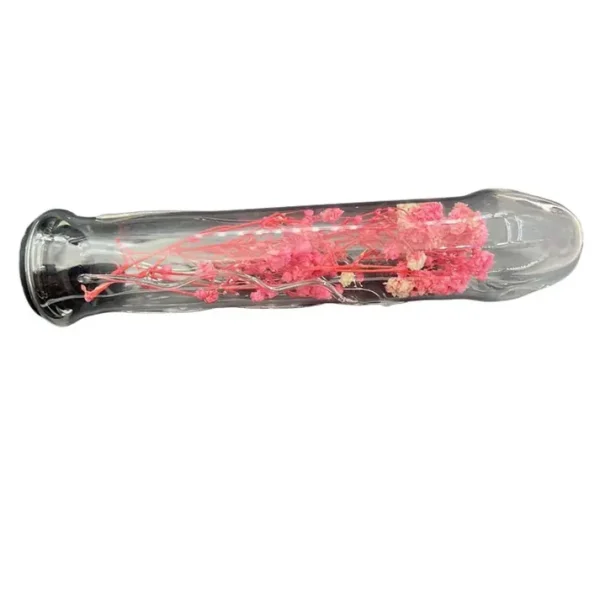 Crystal Clear Eternal Floral Glass Dildo