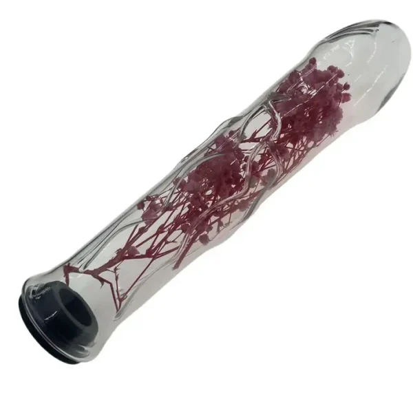 Crystal Clear Eternal Floral Glass Dildo