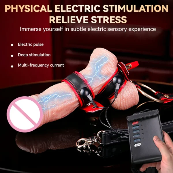 Bondage Shock Restraint Handcuffs with Cock Ring