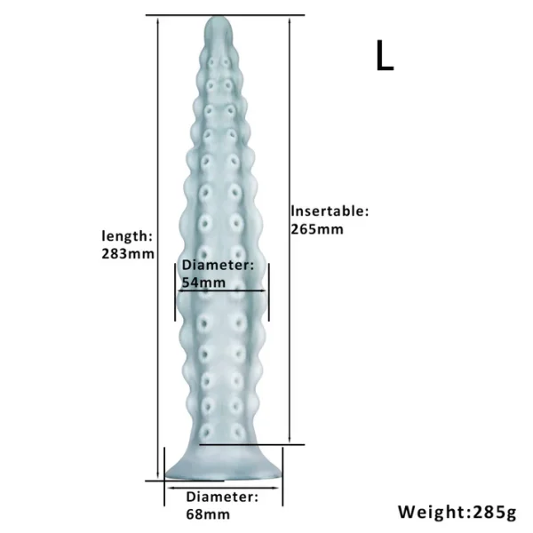 Curved Feet - Tentacle Textured Dildo 7.8 Inches