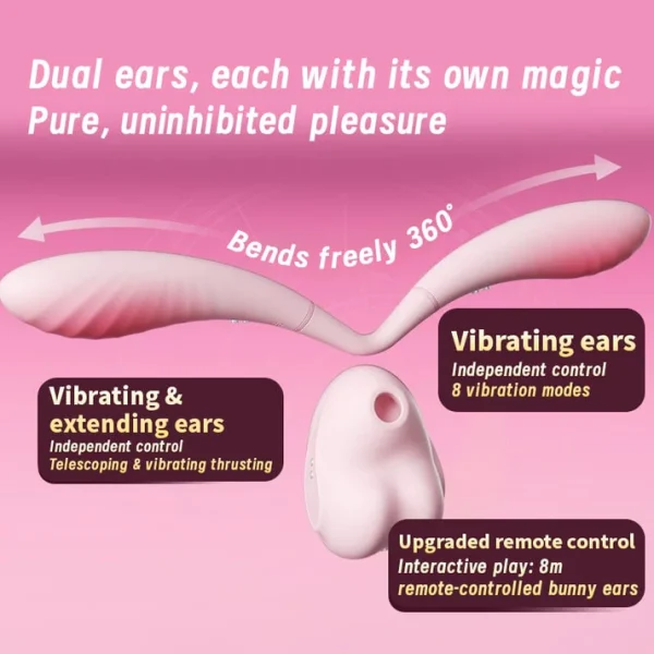 Long Ears Bunny - Pink Sucking & Thrusting Vibrator