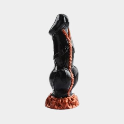 Zipper Dildo - Huge Black Design 8.8 Inches