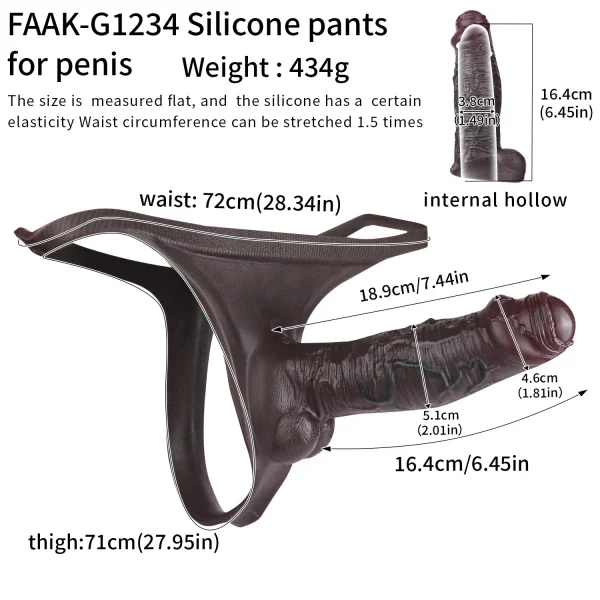Ebony - Hollow Dildo Pant 6.4 Inches