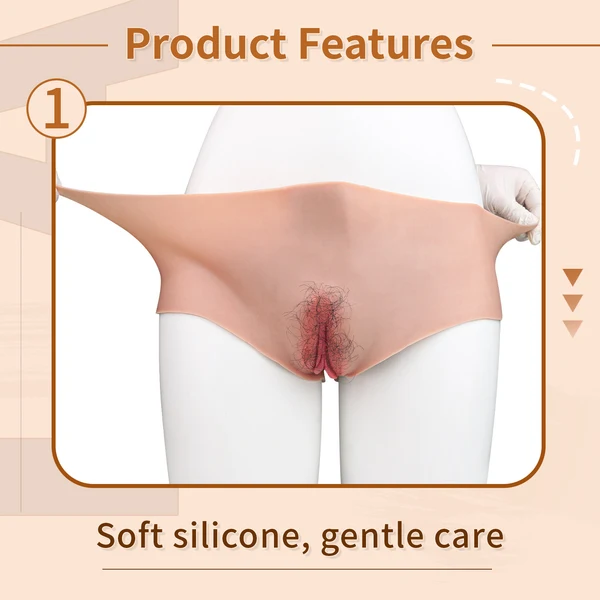 Pubic Hair Silicone Vagina Panty - Insertable Design