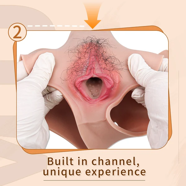 Pubic Hair Silicone Vagina Panty - Insertable Design