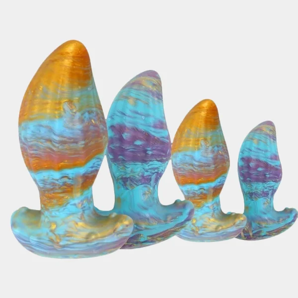 Aether - Blue & Gold Liquid Silicone Butt Plug