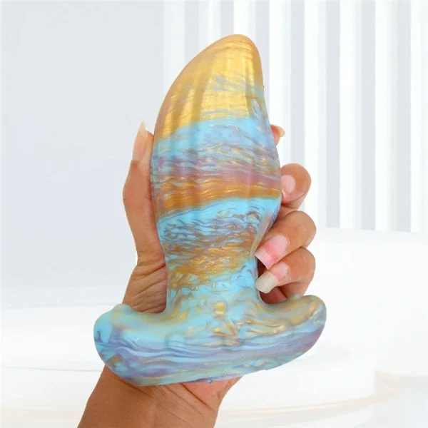 Aether - Blue & Gold Liquid Silicone Butt Plug