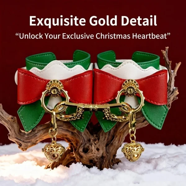Anesidora Christmas Leather Hand and Leg Cuffs