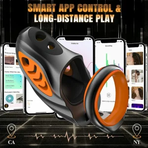 Apex-1 - Electric Shock Chastity Cage with 6-Rings