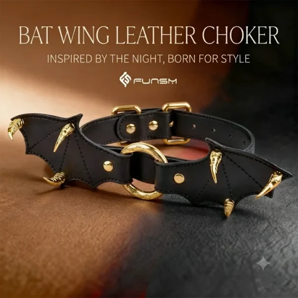 Gothic Bdsm Choker - Vampire Bat Design