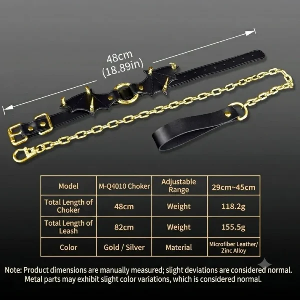 Gothic Bdsm Choker - Vampire Bat Design
