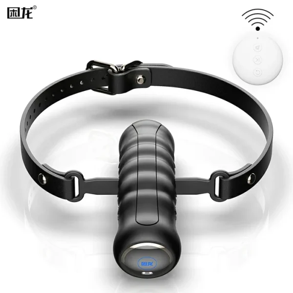 Kunlong E-Stim Series - Bondage Choker & Dildo Gag