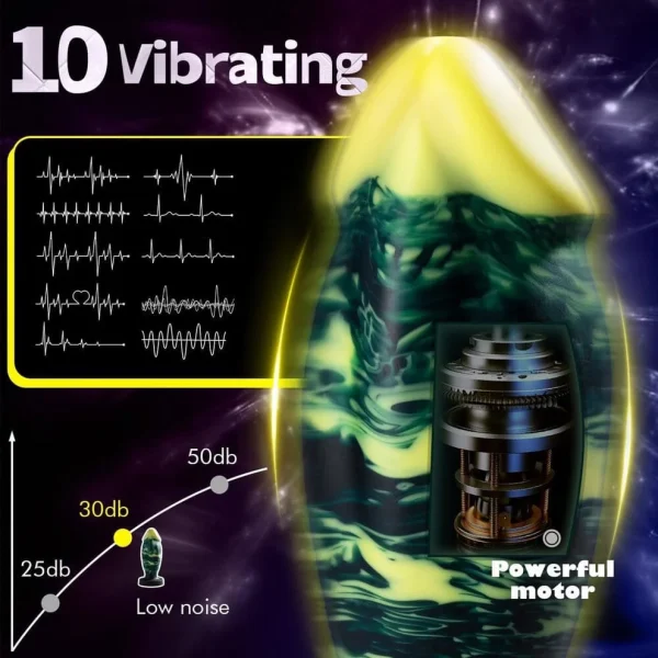 Mix Color Series - Vibrating Girthy Dildo Plug