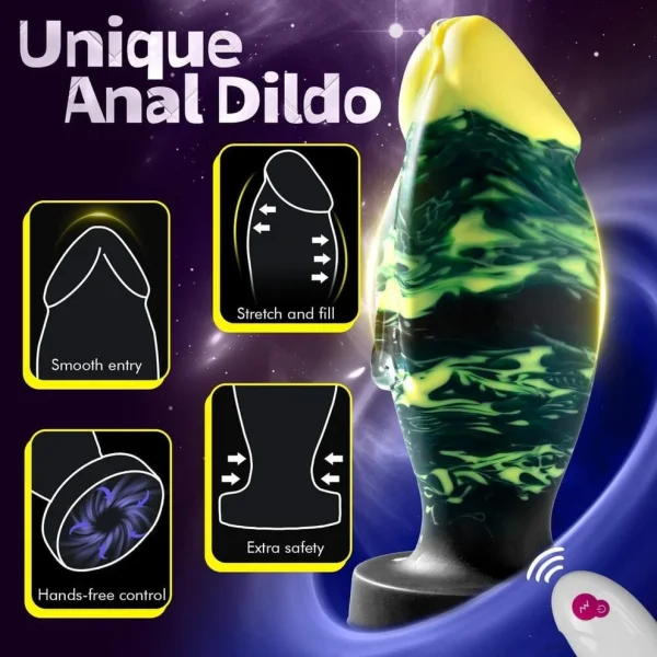 Mix Color Series - Vibrating Girthy Dildo Plug