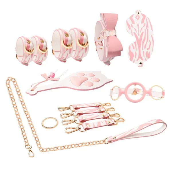 Neko Pet Play - Pinky Bondage Set With Bdsm Mat