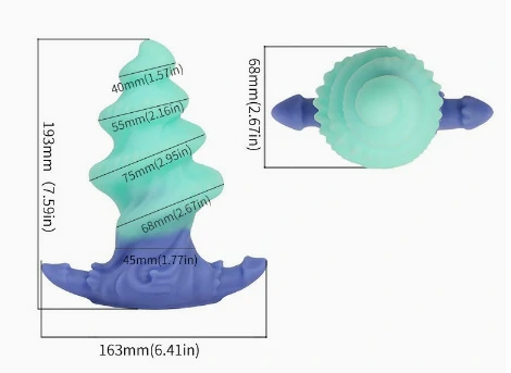 Ocean Spiral - Ribbed Butt Plug 3 Sizes