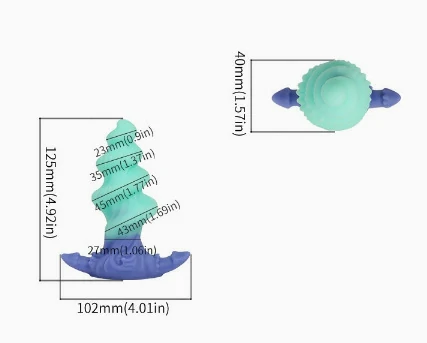 Ocean Spiral - Ribbed Butt Plug 3 Sizes