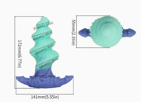 Ocean Spiral - Ribbed Butt Plug 3 Sizes