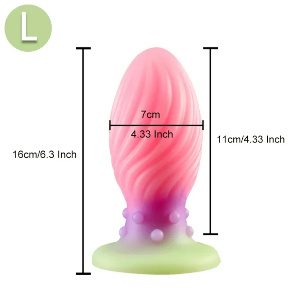 Peach - Spiral Texture Butt Plug 3 Sizes