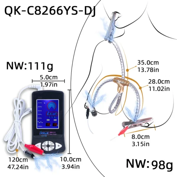 QKKQ - Electric Shock Nipple and Tongue Clips Set