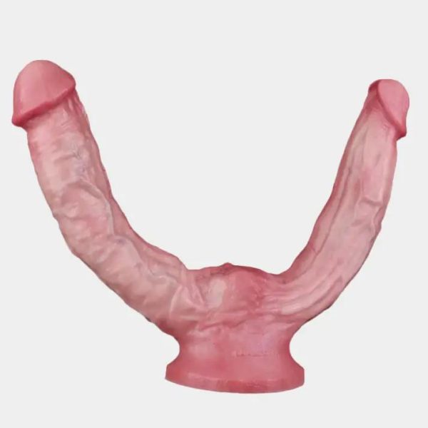 Suction Cup Double Head Dildo - Realistic Veins