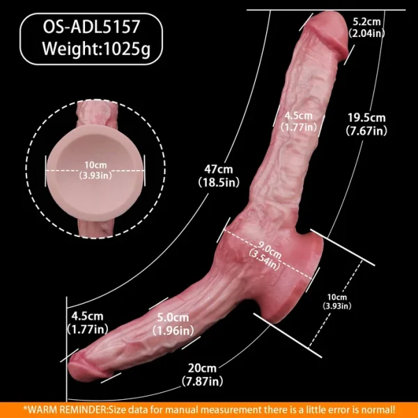 Suction Cup Double Head Dildo - Realistic Veins