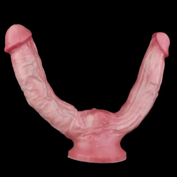 Suction Cup Double Head Dildo - Realistic Veins