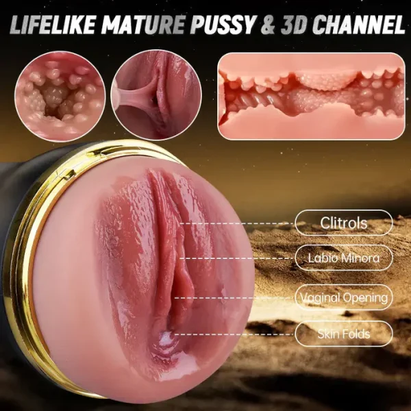 XV6 10 Vibrating Pocket Vagina With 3D Textured