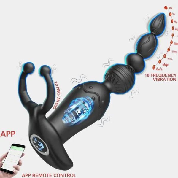 Anal beads with Testicle Vibrator - App & Remote
