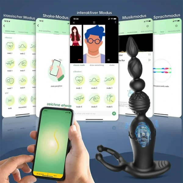 Anal beads with Testicle Vibrator - App & Remote