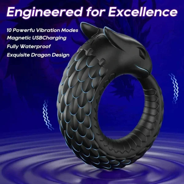 Dragon Scale - Textured Vibrating Cock Ring