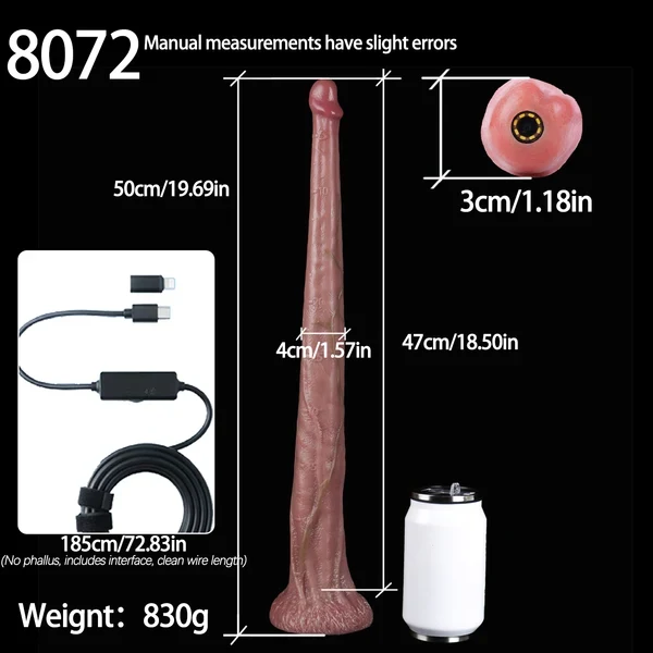 Endoscope Realistic Long Dildo - Platinum Liquid Silicone