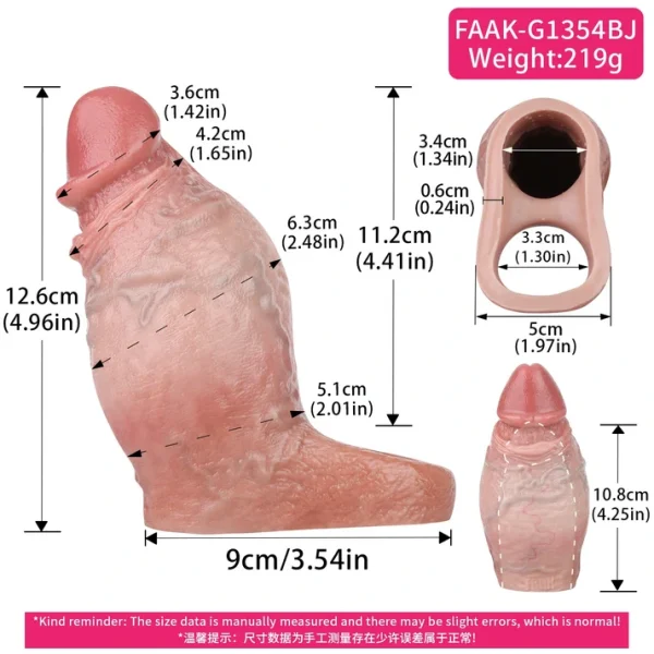 Girthy Penis Sleeve Series - Realistic Veined & Premiun Silicone