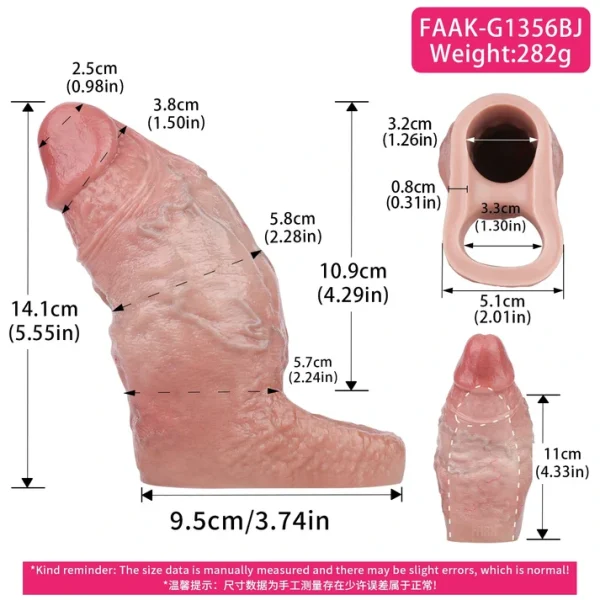 Girthy Penis Sleeve Series - Realistic Veined & Premiun Silicone