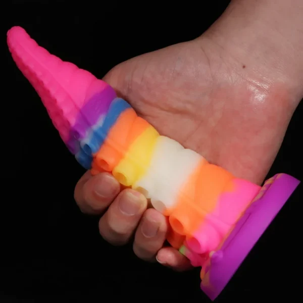Rainbow Octopus - Glow in the Dark Tentacle Dildo