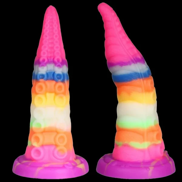 Rainbow Octopus - Glow in the Dark Tentacle Dildo
