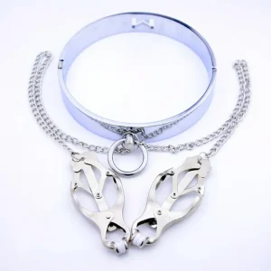 Anesidora Metal Collar With Nipple Clamps