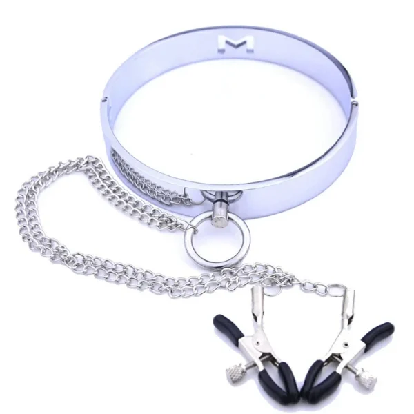 Anesidora Metal Collar With Nipple Clamps