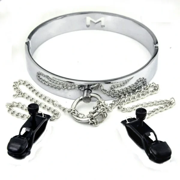 Anesidora Metal Collar With Nipple Clamps