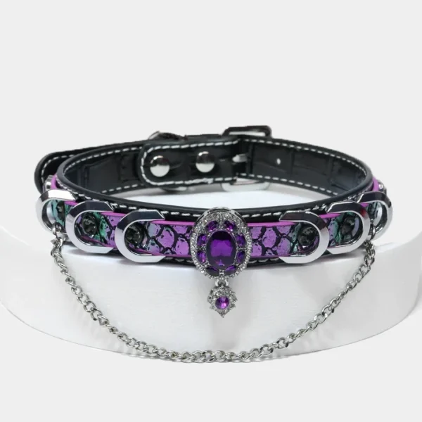 Bdsm Collar Jewelry - Amethyst Temptation