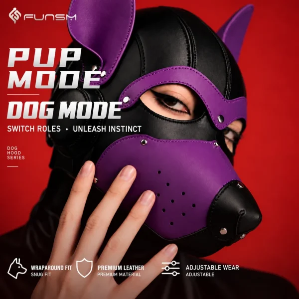 Bdsm Dog Hood Series - Microfiber Leather