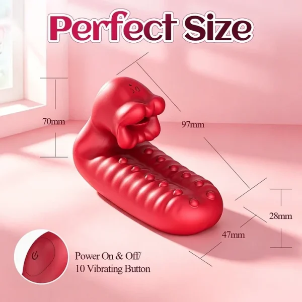 Finger Vibrator With Extra Tongue - Vibration and Licking